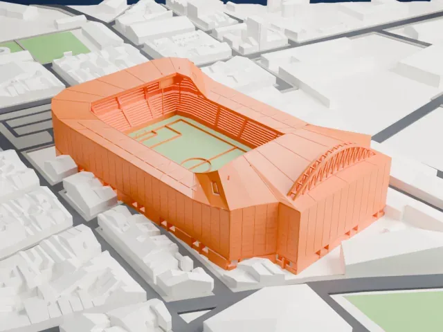 Estadio de la Cerámica model, East view