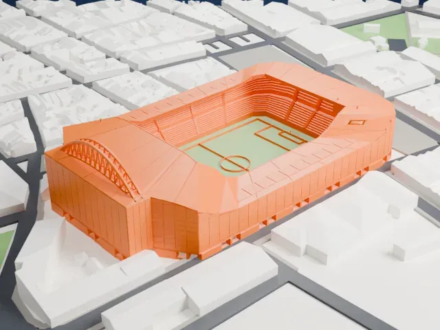 Estadio de la Cerámica model, North view