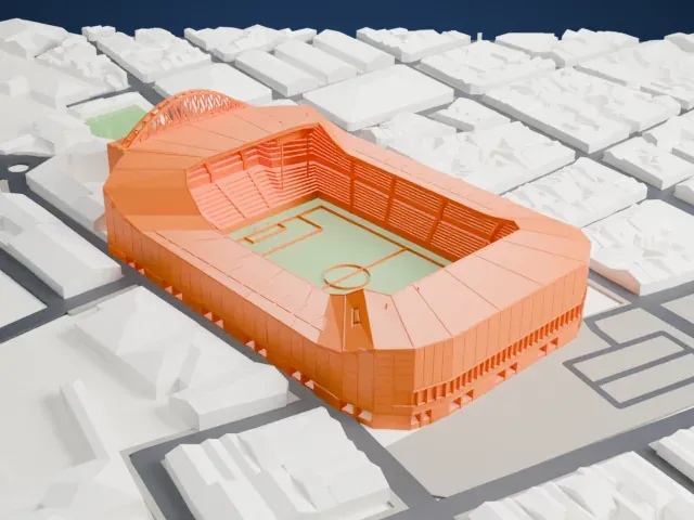 Estadio de la Cerámica model, West view