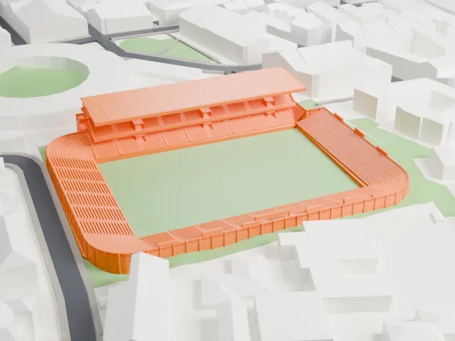 Estadio de La Condomina model, East view