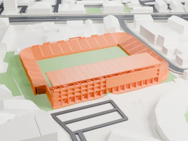 Estadio de La Condomina model, West view