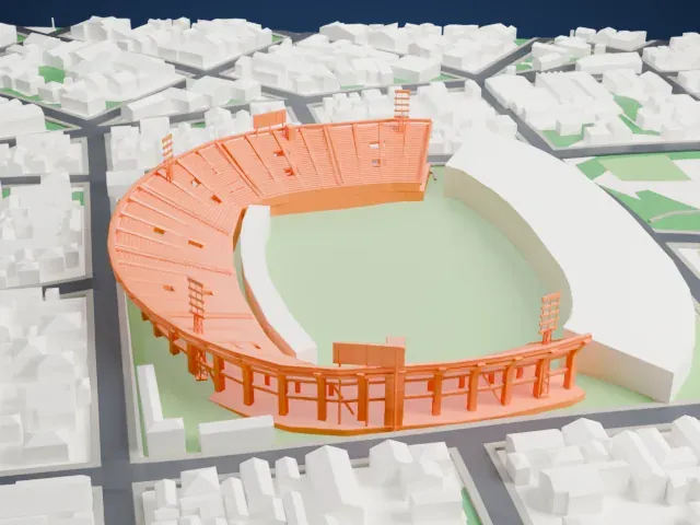 Estadio Defensores del Chaco model, North view