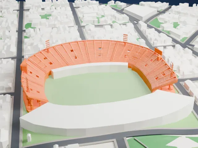 Estadio Defensores del Chaco model, West view