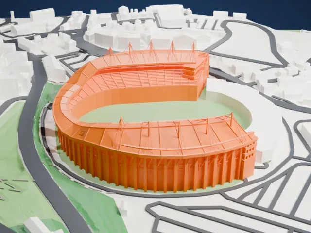 Estádio Dr. Magalhães Pessoa model, East view