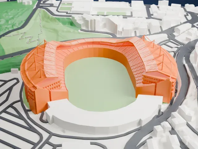 Estádio Dr. Magalhães Pessoa model, North view