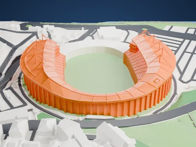 Estádio Dr. Magalhães Pessoa model, South view