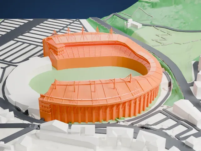Estádio Dr. Magalhães Pessoa model, West view