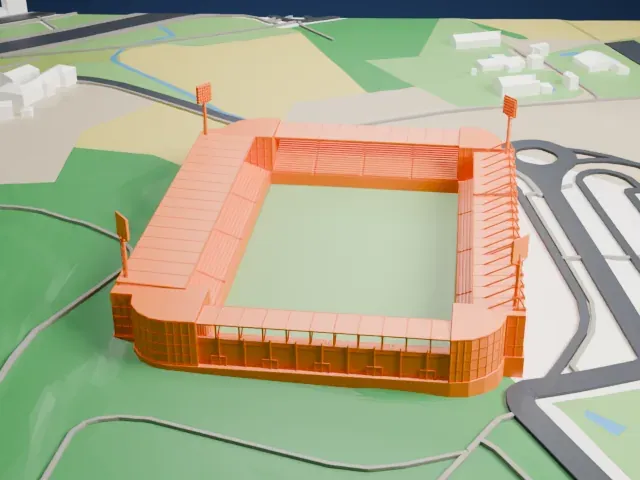 Estadio El Alcoraz model, North view