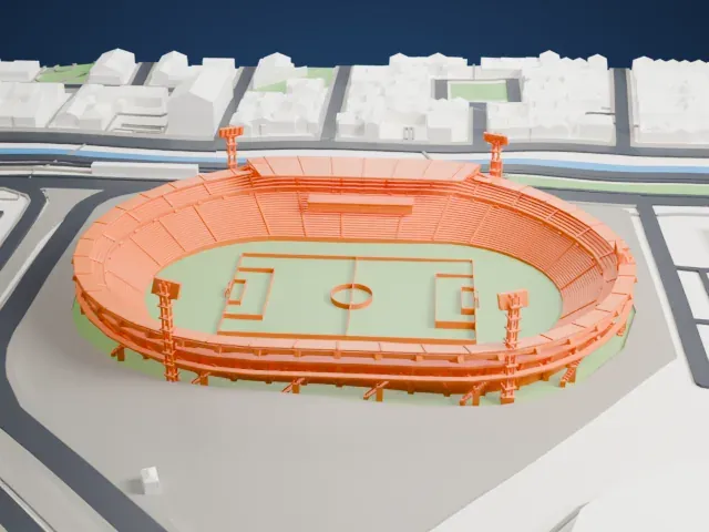 Estadio El Campín model, East view