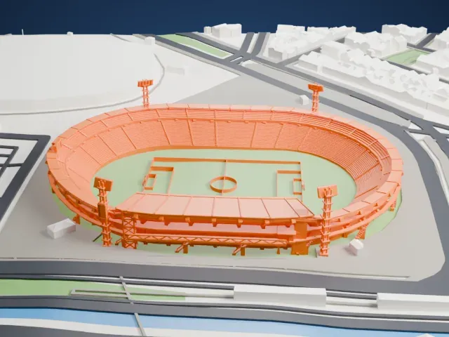 Estadio El Campín model, West view
