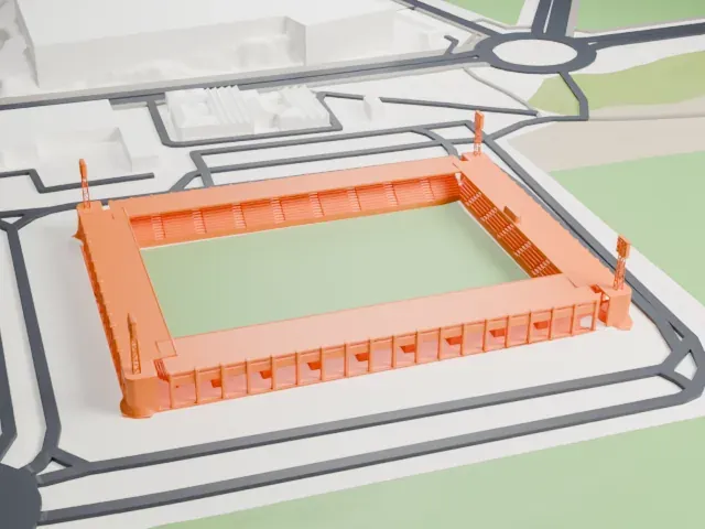 Estadio El Toralín model, East view