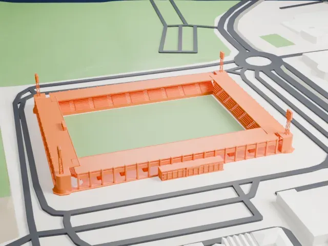 Estadio El Toralín model, West view