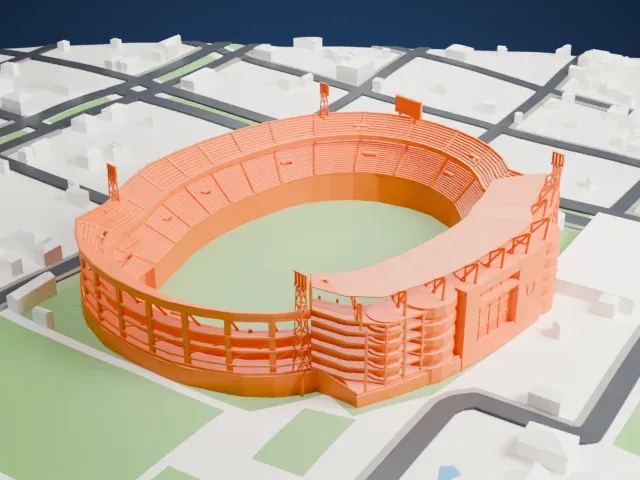 Estadio General Pablo Rojas model, North view