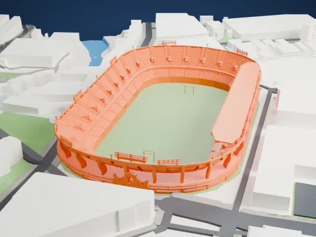 Estadio Heliodoro Rodríguez López model, West view
