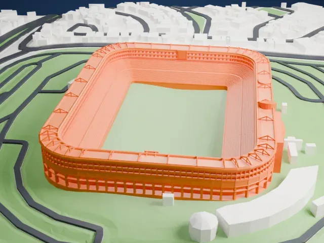 Estadio Hidalgo model, North view
