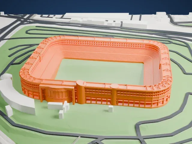 Estadio Hidalgo model, West view