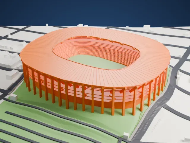 Estadio Jalisco model, East view