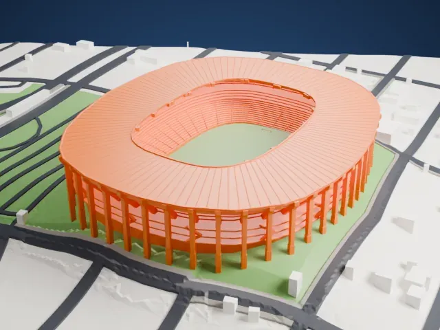 Estadio Jalisco model, North view
