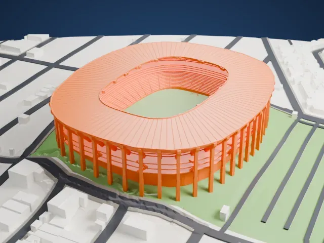 Estadio Jalisco model, South view