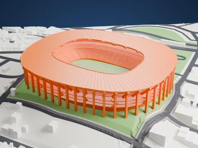 Estadio Jalisco model, West view