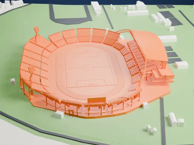 Estadio José Antonio Anzoátegui model, North view