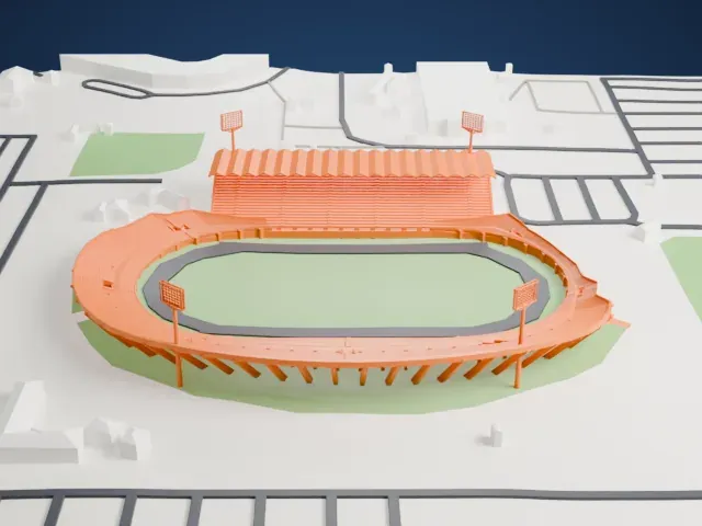 Estadio José Pachencho Romero model, East view