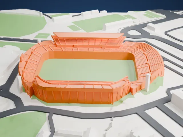 Estadio José Rico Pérez model, East view