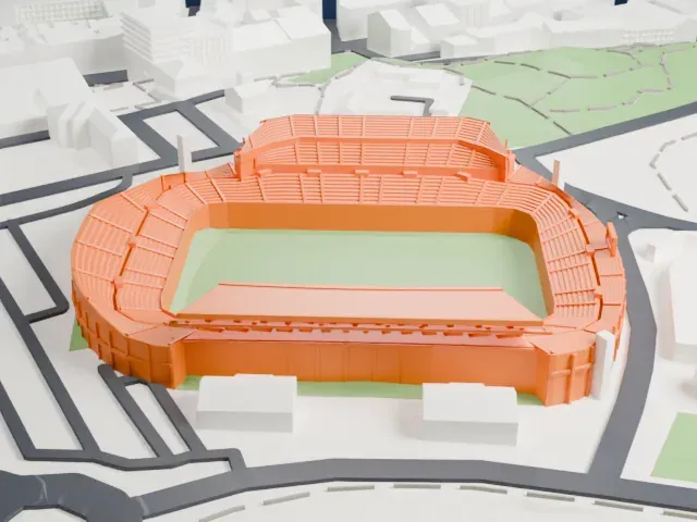 Estadio José Rico Pérez model, West view