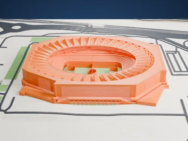Estadio La Cartuja model, East view