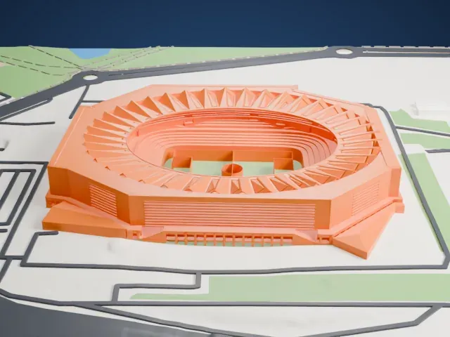 Estadio La Cartuja model, West view