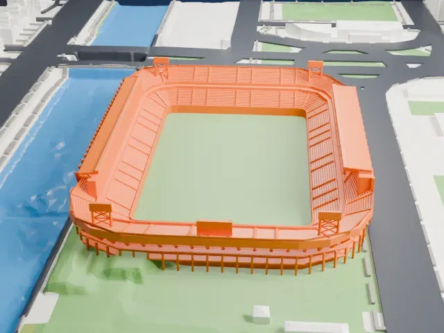 Estadio La Rosaleda model, North view