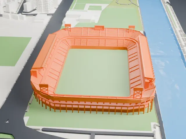 Estadio La Rosaleda model, South view
