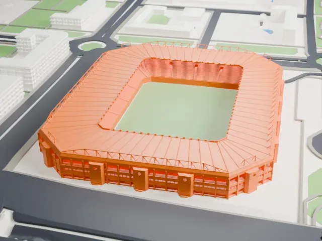 Estadio Las Gaunas model, North view