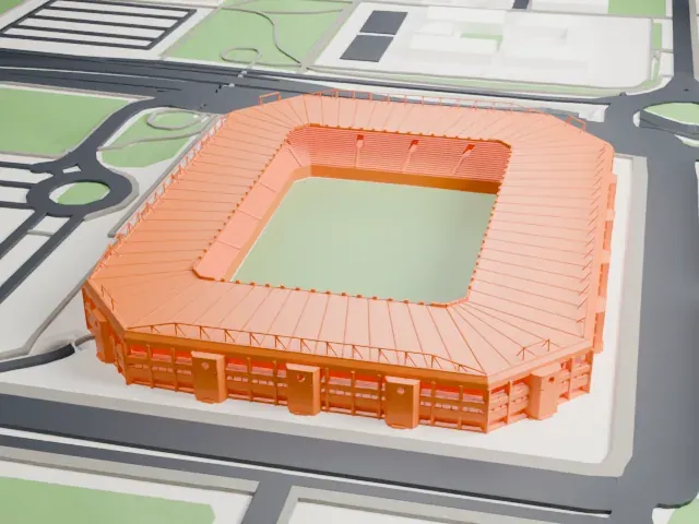 Estadio Las Gaunas model, South view