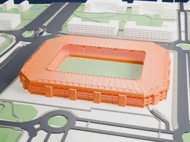 Estadio Las Gaunas model, West view