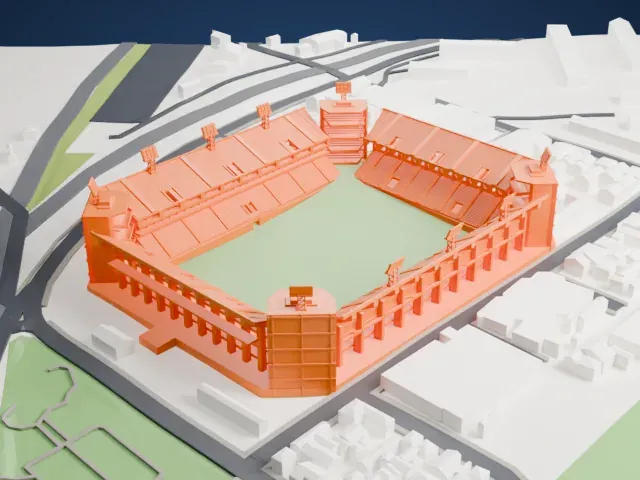 Estadio Libertadores de América model, East view
