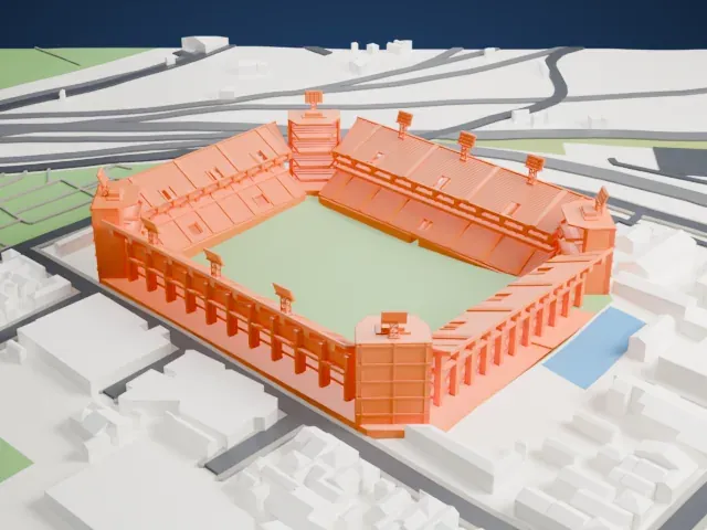 Estadio Libertadores de América model, North view