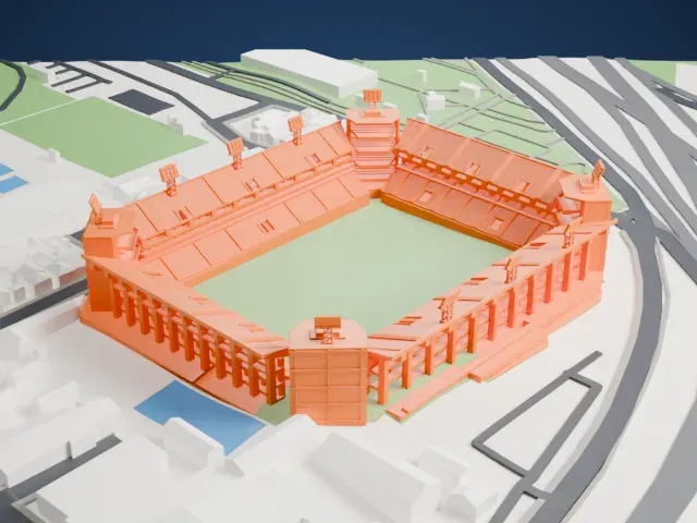 Estadio Libertadores de América model, West view