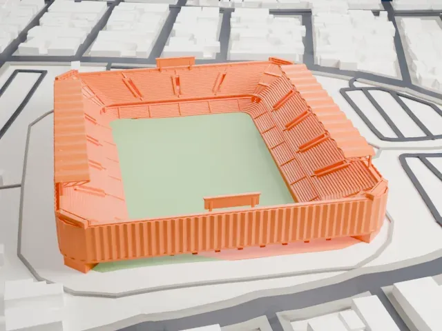 Estadio Luis "Pirata" Fuente model, North view