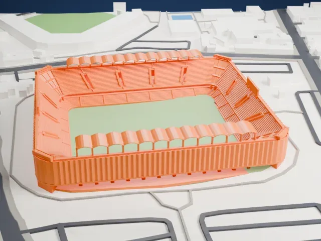 Estadio Luis "Pirata" Fuente model, West view