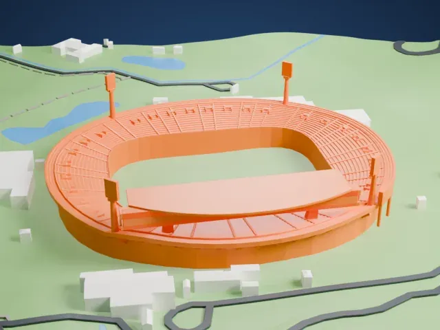 Estadio Malvinas Argentinas model, West view