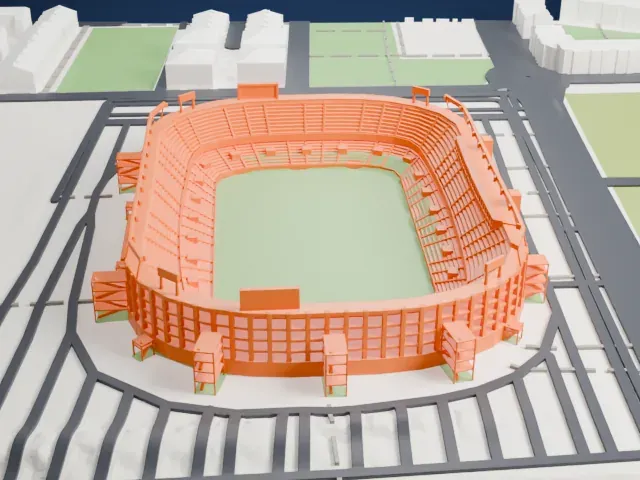 Estadio Martínez Valero model, North view