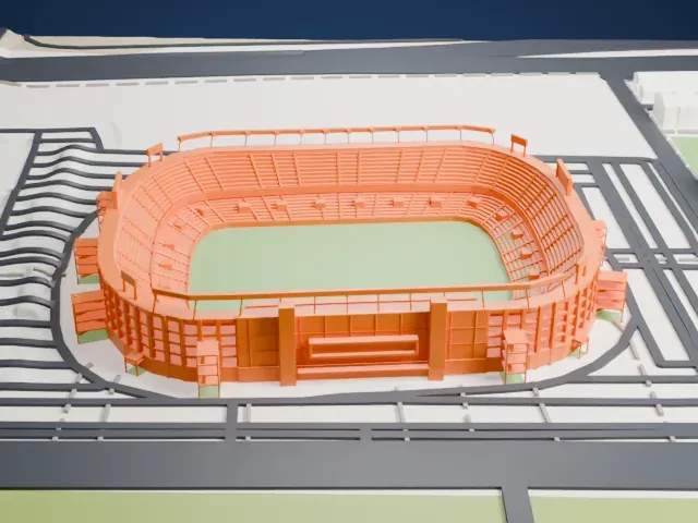 Estadio Martínez Valero model, West view