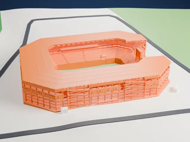 Estadio Metropolitano de Cabudare model, East view