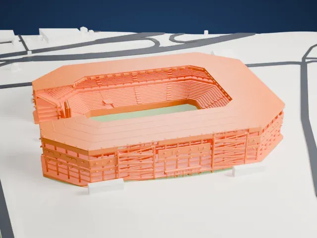 Estadio Metropolitano de Cabudare model, West view