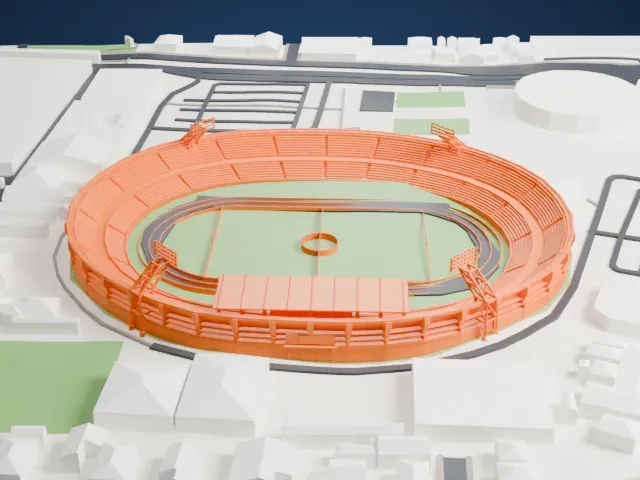 Estadio Modelo Alberto Spencer Herrera model, West view