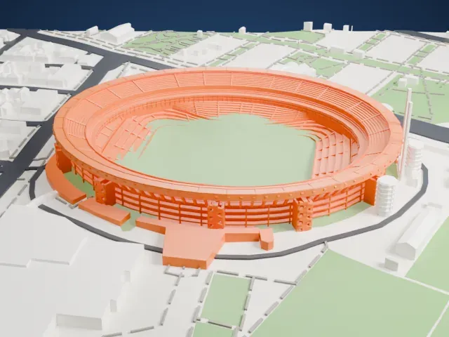 Estadio Monumental (Buenos Aires) model, East view