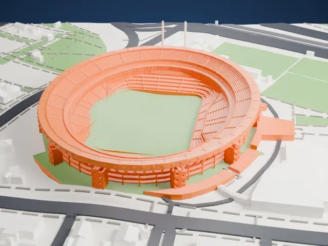 Estadio Monumental (Buenos Aires) model, South view