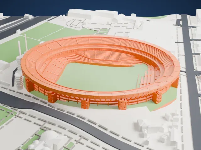 Estadio Monumental (Buenos Aires) model, West view