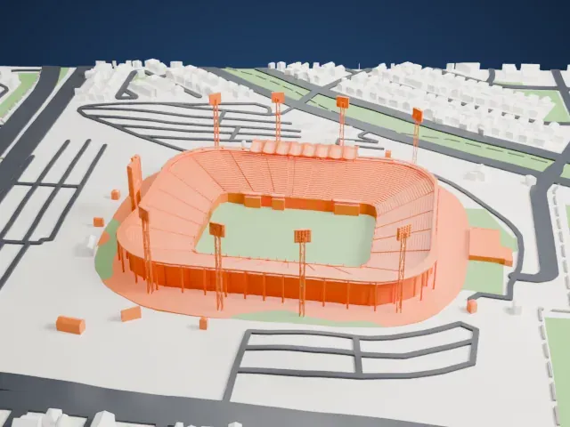 Estadio Monumental David Arellano model, East view
